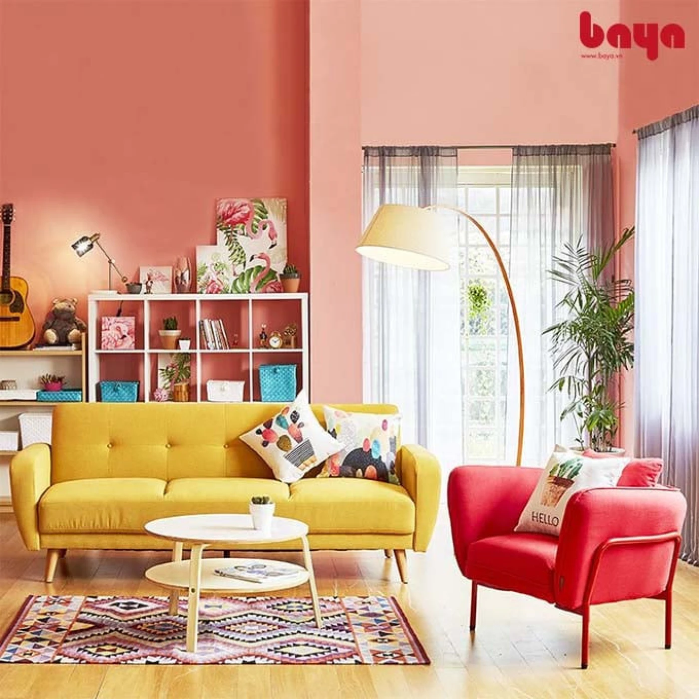 Red helps FUNKY sofa bring a unique and unique beauty